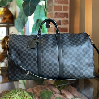 LOUIS VUITTON Keepall Bandouliere 55 Monogram Eclipse Canvas Duffel Bag