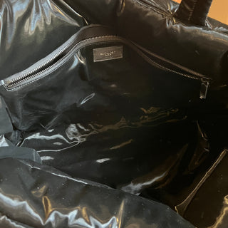 SAINT LAURENT Maxi Shopping Black Silktech Tote
