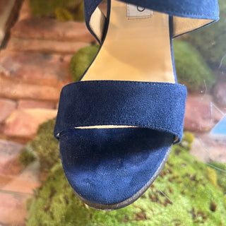 JIMMY CHOO Blue Suede Sandals SZ 39 (US 9)