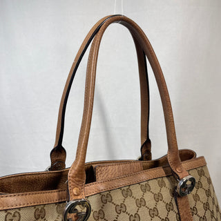 GUCCI GG Supreme Twins Medium Brown Tote