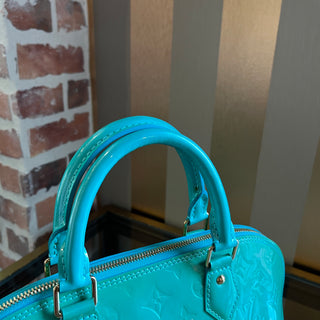 LOUIS VUITTON Monogram Vernis Alma Turquoise PM