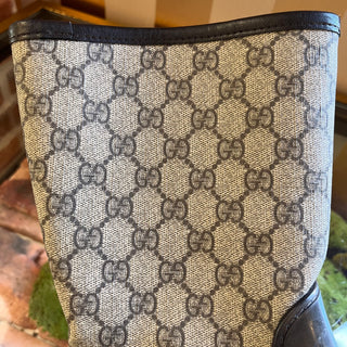 GUCCI Fur Lined GG Web Rain Boots SZ 38 (US 8)