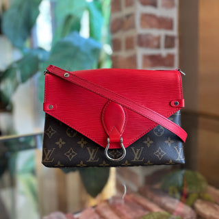 LOUIS VUITTON Saint Michel Coquelicot Monogram Canvas Shoulder Bag