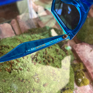 CELINE CL414468/S Blue Transparent Acetate Cat Eye Sunglasses