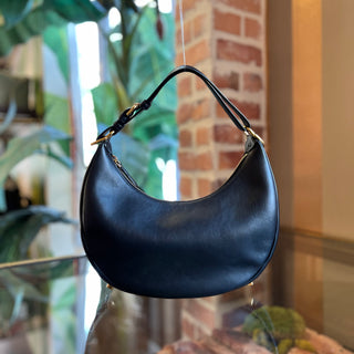 FENDI Fendigraphy Small Black Vitello Grace Matte Hobo Bag