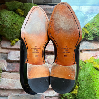 LOUIS VUITTON Mens Brown Leather Loafers SZ 10.5