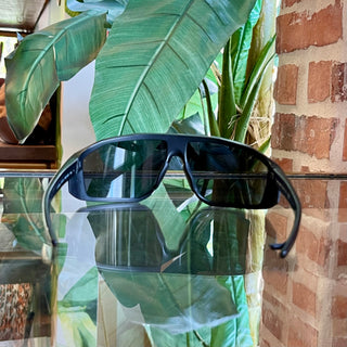 PRADA SPS08W Black Sport Matte Acetate Wrap Sunglasses