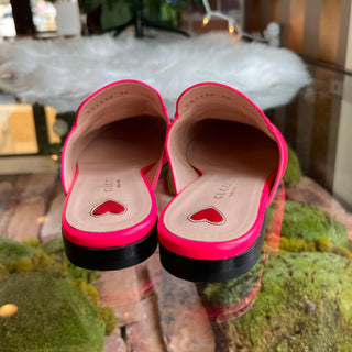 GUCCI Princetown Pink Calfskin Womens Slippers SZ36(6US)