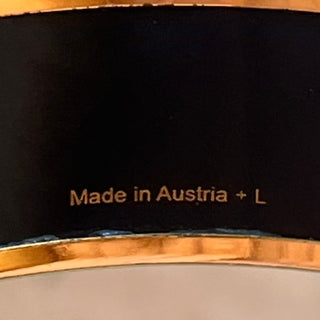 HERMES Multicolor Tohu Bohu Gold Tone Rim Enamel Bangle SZ L
