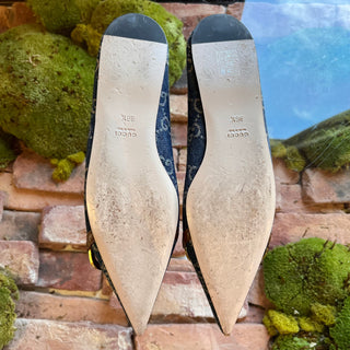 GUCCI Horsebit GG Denim Flats SZ 36.5 (US 6.5)