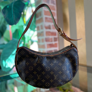 LOUIS VUITTON Croissant MM Brown Monogram Canvas Shoulder Bag