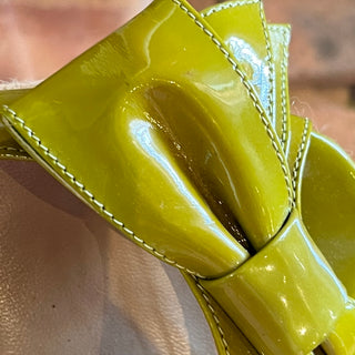 VALENTINO Green Bow Patent Leather Espadrilles SZ 36 (US 6)