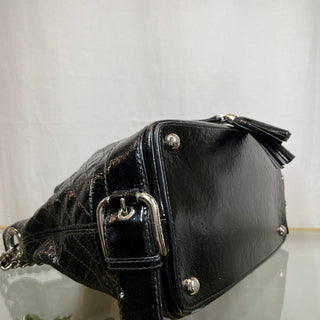 DOLCE & GABBANA Quilted Black Patent Leather Bucket Bag