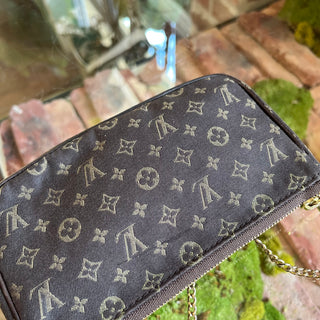 LOUIS VUITTON Pochette Small Brown Mini Lin Canvas Handbag