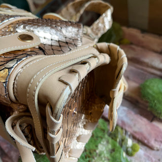 CHLOE Silverado Rose Metallic Python Skin Satchel
