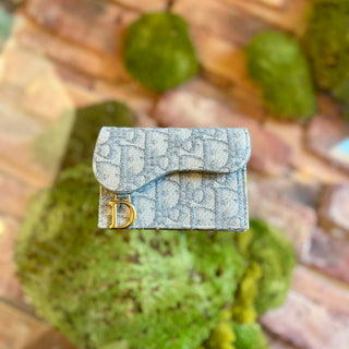 DIOR Wallet Gray Jacquard Bloom Card