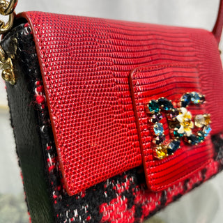 DOLCE & GABBANA DG Millennials Mini Red Tweed Crossbody