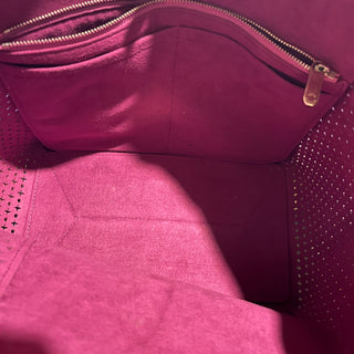 LOUIS VUITTON LockMe Cabas Pink Perforated Leather Monogram Flower Tote Bag