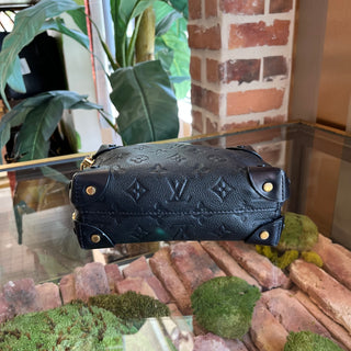LOUIS VUITTON Petite Malle Souple Black Monogram Empreinte Leather Top Handle Bag