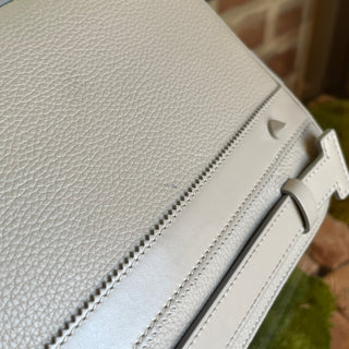 CHRISTIAN LOUBOUTIN Ruisbuddy Gray Grained Calfskin Rubber Messenger Bag