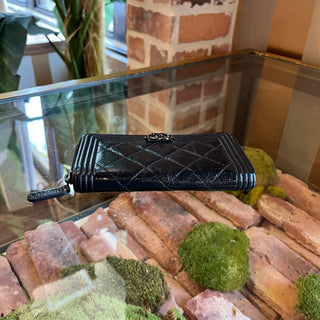 CHANEL Boy Glazed Calfskin Wallet
