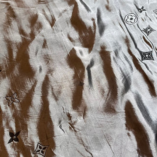LOUIS VUITTON St Petersburg Gray Black Silk Blend Chiffon Scarf