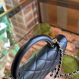 CHANEL Wallet On Chain Black Lambskin Top Handle