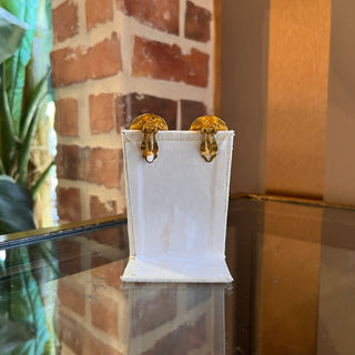 CHANEL Gold Tone Paisley Tear Drop Clip On Earrings