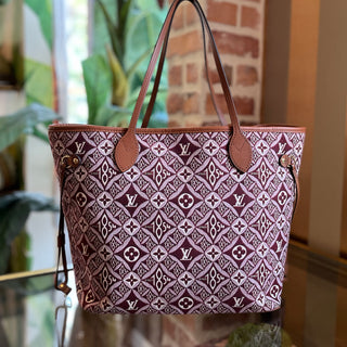 LOUIS VUITTON Neverfull MM 1854 Maroon Jacquard Canvas Tote Bag
