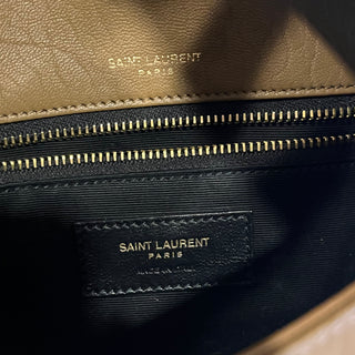 SAINT LAURENT Brown Grained Lambskin Leather Niki Shoulder bag