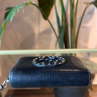 GUCCI Soho Black Interlocking G Compact Wallet