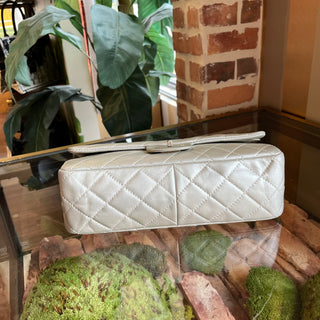 CHANEL Reissue 2.77 Metallic Silver Aged Calfskin Leather Shoulder Bag