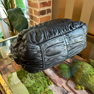 PRADA Black Gaufre Cervo Drawstring Tote