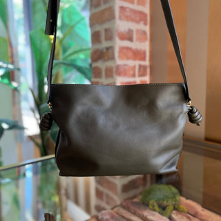 LOEWE Flamenco Medium Khaki Nappa Calfskin Leather Crossbody