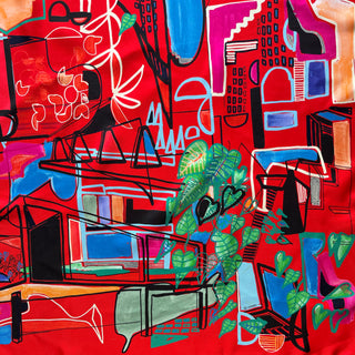 HERMES Modernisme Tropical Silk Scarf