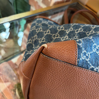 GUCCI GG Denim Ophidia Medium Tote