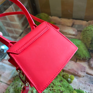 JACQUEMUS Le Chiquito Red Rubberized Calfskin Leather Top Handle