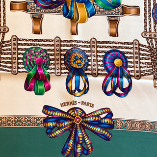 HERMES Les Rubans du Cheval Multicolor Silk Scarf