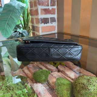 CHANEL Black Quilted Lambskin Front Pocket Tassel CC Vintage Crossbody Bag