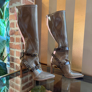 FENDI Brown Patent Leather Boots SZ 39 (US 9)