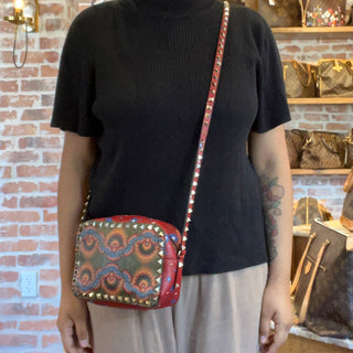 VALENTINO Volcano Enchanted Wonderland Print Leather Crossbody