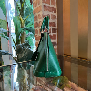 LOUIS VUITTON Alma PM Green Epi Leather Top Handle Bag