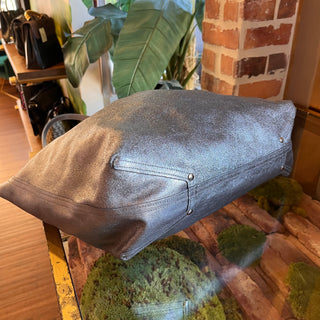 TIFFANY & CO Reversible Metallic Silver Suede Tote Bag