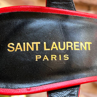 SAINT LAURENT Red Leather Heels w/Bow SZ 39 (US 9)