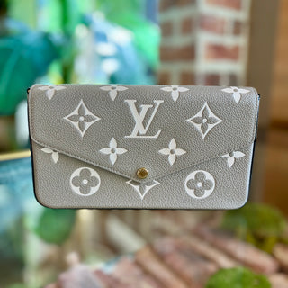 LOUIS VUITTON Felicie Pochette Dove Cream Monogram Empriente Leather Shoulder Bag