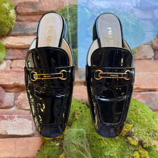 PRADA Black Patent Leather Slip On Loafers SZ 36 (US 6)