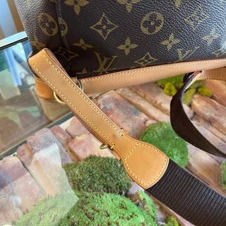 LOUIS VUITTON Montsouris GM Brown Monogram Canvas Drawstring Backpack