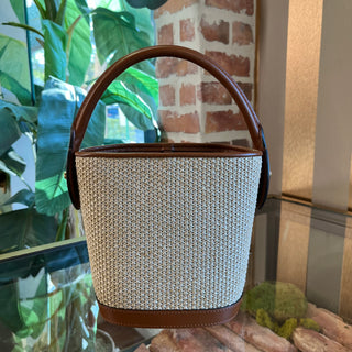 LOUIS VUITTON Petit Bucket NM Brown Raffia