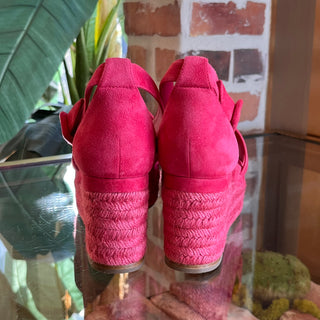 HERMES Elda Suede Goatskin Espadrille Wedge Sandals SZ38(8US)