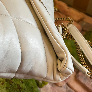 SAINT LAURENT LouLou Small White Puffer Lambskin Leather Shoudler Bag